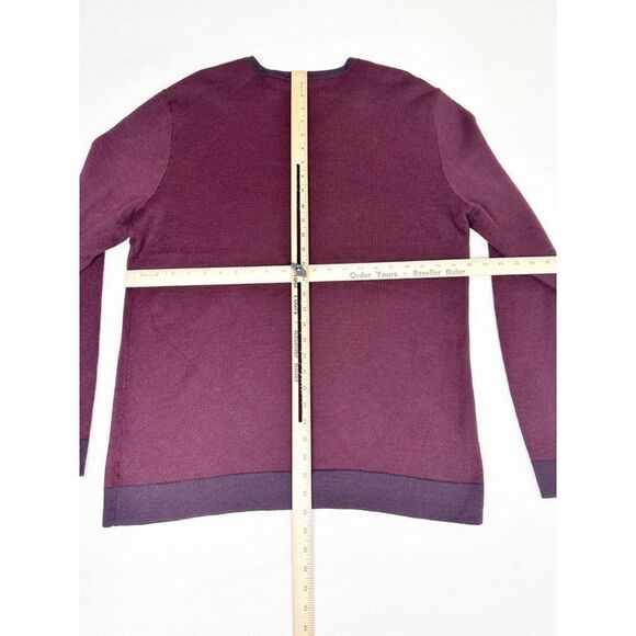 Calvin Klein Sweater Large Red Burgundy Wool Blend Knit - Picture 5 of 7